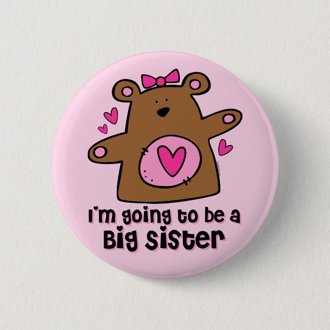 Teddy Bear Future Big Sister Pin (Front)