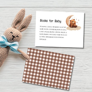 Teddy bear gender neutral baby shower book enclosure card