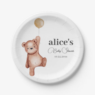 Teddy Bear Gender Neutral Baby Shower Paper Plates