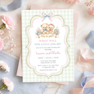 Teddy Bear Gender Reveal Invitation
