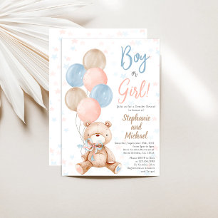 Teddy Bear Gender Reveal Invitation
