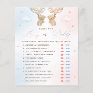 Teddy Bear Gender Reveal Mummy or Daddy Game