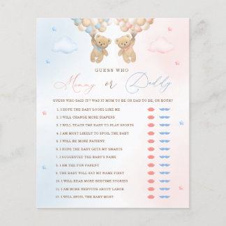 Teddy Bear Gender Reveal Mummy or Daddy Game