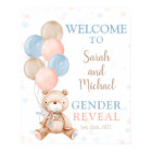 Teddy Bear Gender Reveal Welcome sign