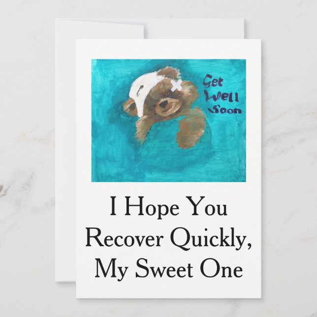 Teddy Bear Get Well Card (Front)