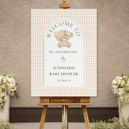 Teddy Bear Gingham Baby Shower Welcome