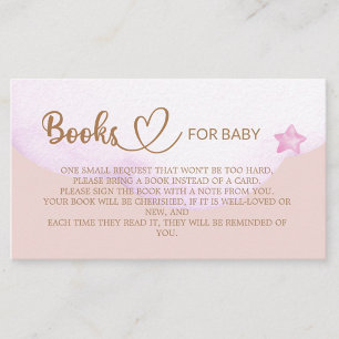 Teddy Bear Girl Baby Shower Books for the baby Enclosure Card