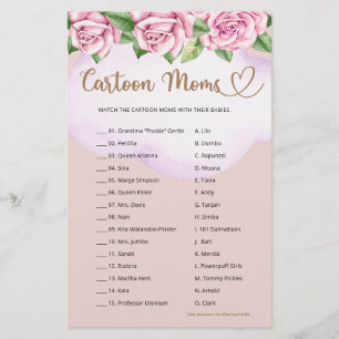 Teddy bear girl baby shower Cartoon Moms