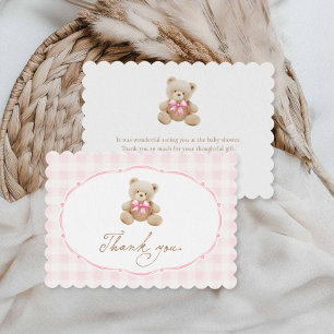 Teddy Bear Girl Pink Baby Shower Thank You