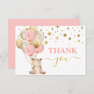 Teddy Bear Girl thank you Note Card