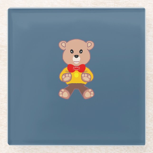 Teddy Bear  Glass Coaster (Front)