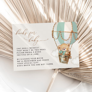 Teddy Bear, Green Hot Air Balloon, Books For Baby Enclosure Card