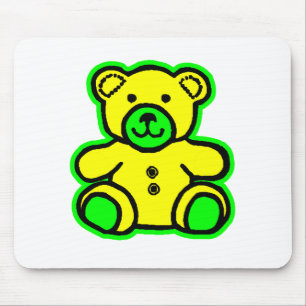Teddy Bear Green Yellow The MUSEUM Zazzle Gifts Mouse Pad