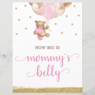 Teddy Bear Guess How Big Is Mummy's Belly Sign