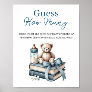 Teddy Bear Guess How Many Baby Shower Game Sign