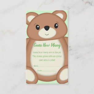 Teddy Bear Guessing Game Enclosure Card