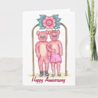 Teddy Bear Happy Anniversary Card