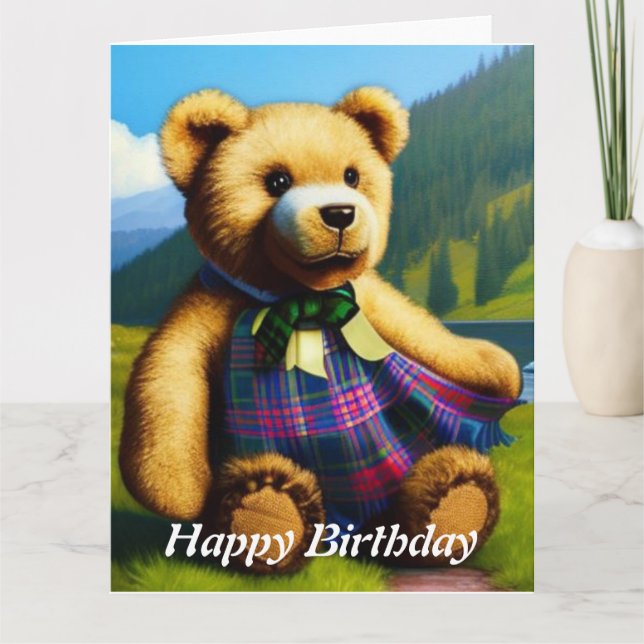 Teddy Bear  Happy Birthday  Card (Front)
