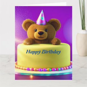 Teddy Bear Happy Birthday Card