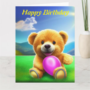 Teddy Bear Happy Birthday Card