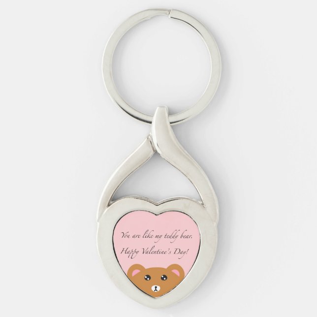 Teddy Bear Heart Keychain (Front)
