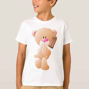 Teddy Bear Holding Chocolate Ice Cream Popsicle T-Shirt