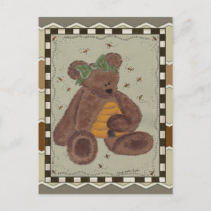 Teddy Bear Honey Postcard
