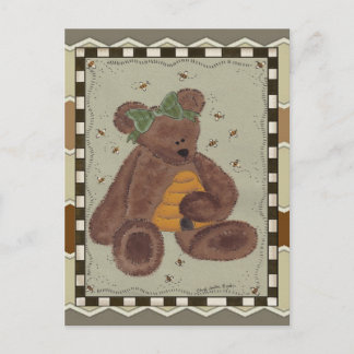Teddy Bear Honey Postcard