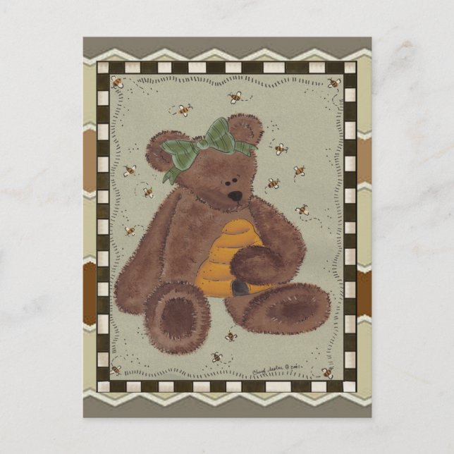 Teddy Bear Honey Postcard (Front)