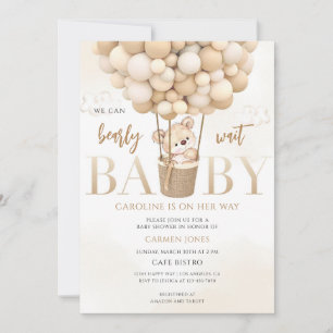 Teddy Bear Hot Air Balloon Baby Shower Invitation