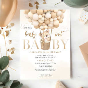 Teddy Bear Hot Air Balloon Baby Shower Invitation