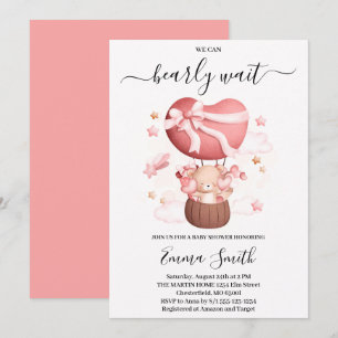 Teddy Bear Hot Air Balloon Baby Shower Invitation
