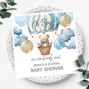Teddy Bear Hot Air Balloon Baby Shower Napkin