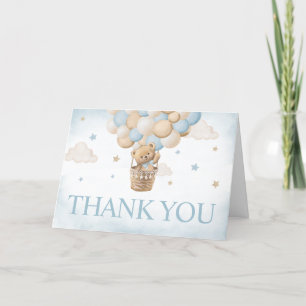 Teddy Bear Hot Air Balloon Baby Shower  Thank You Card