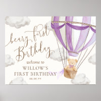 Teddy Bear Hot Air Balloon Beary First Birthday