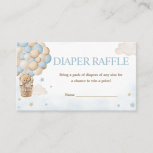 Teddy Bear Hot Air Balloon Diaper Raffle Enclosure Card