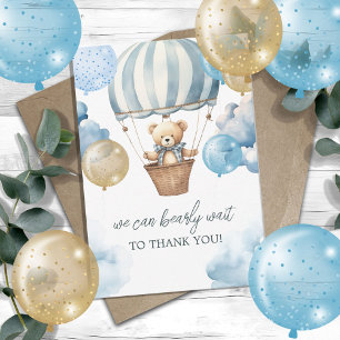 Teddy Bear Hot Air Balloon Thank You Card