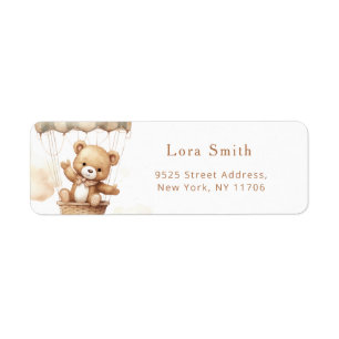 Teddy bear hot air ballooon return Address Label