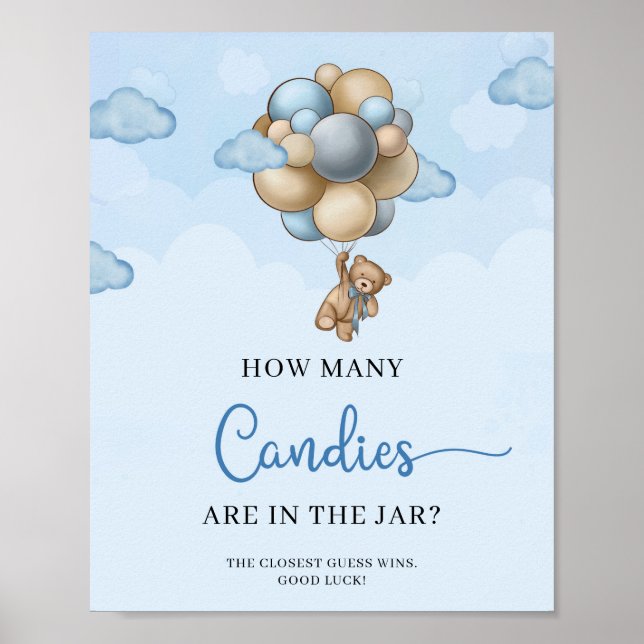 Teddy bear How Many Candies Are In The Jar game Poster (Front)