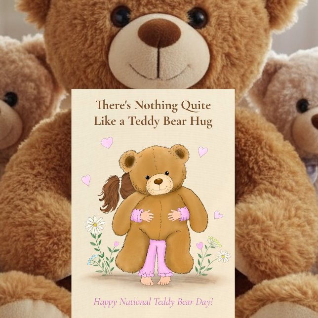 Teddy Bear Hug National Teddy Bear Day Card (Creator Uploaded)