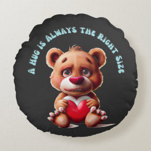 Teddy Bear Hug Round Cushion