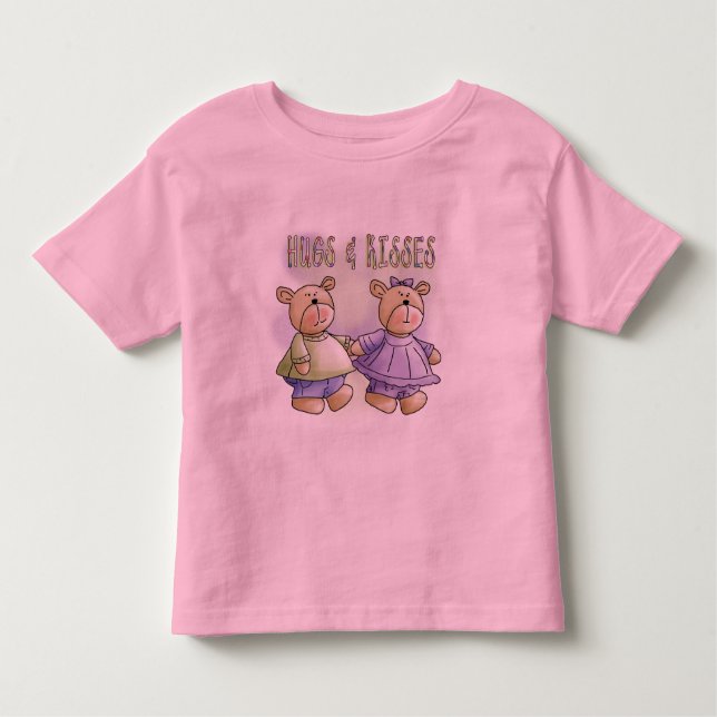 Teddy Bear Hugs and Kisses Tshirts and Gifts (Front)