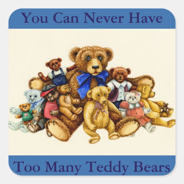 TEDDY BEAR HUGS STICKERS Square, Sheet (Front)