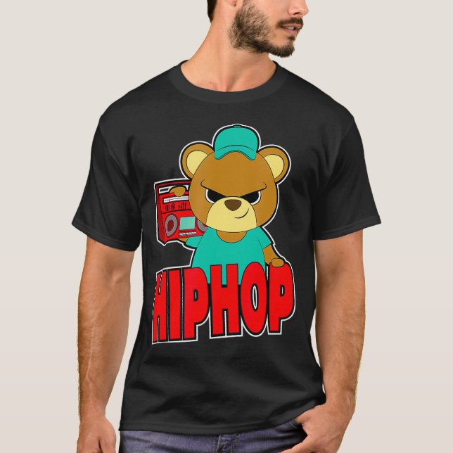 Teddy Bear Hustle Hip Hop Money Rap DJ T-Shirt (Front)
