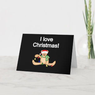 Teddy Bear I Love Christmas Tshirts and Gifts Holiday Card