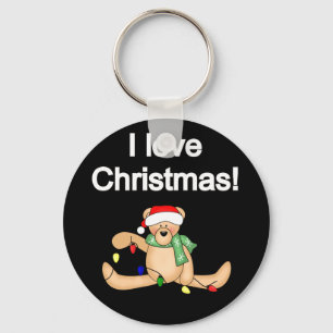 Teddy Bear I Love Christmas Tshirts and Gifts Key Ring