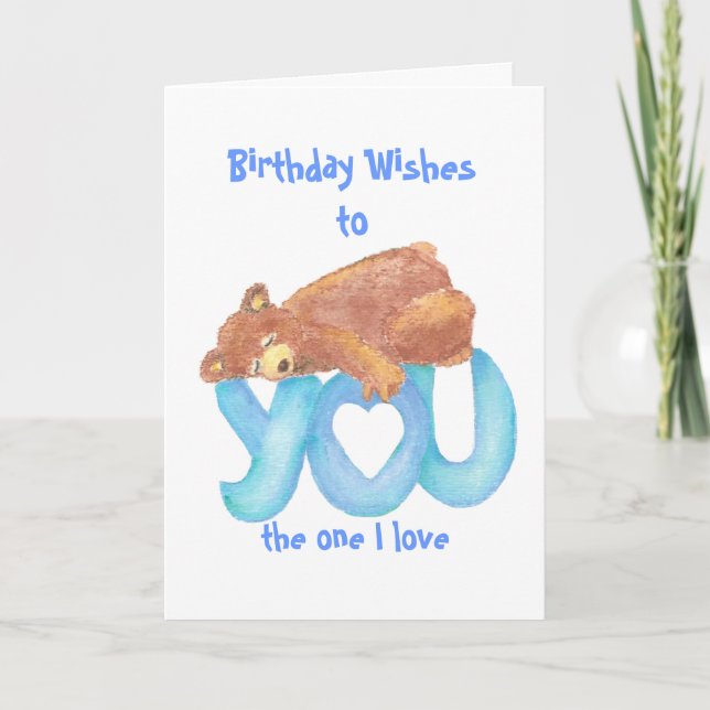 Teddy Bear I love Heart You Card (Front)