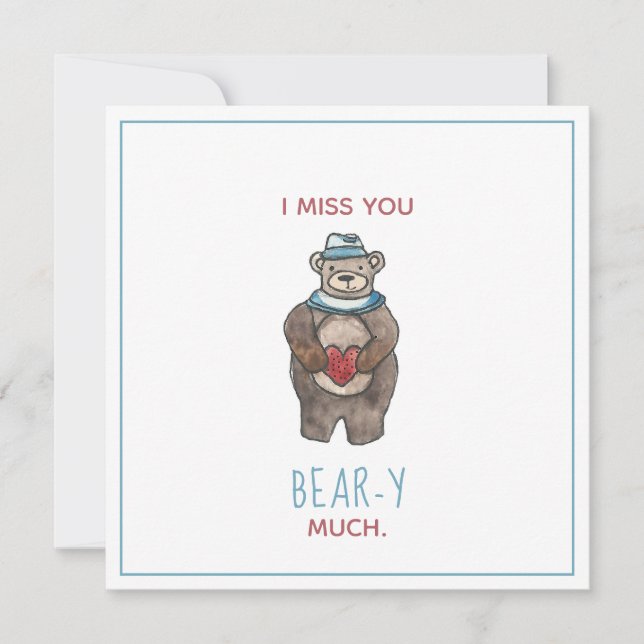 Teddy Bear I miss you beary much Valentine (Front)