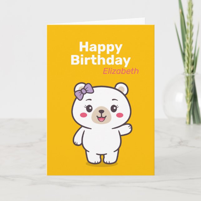 Teddy Bear Illustration Card (Front)
