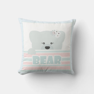 Teddy bear illustration kids childish print cushion